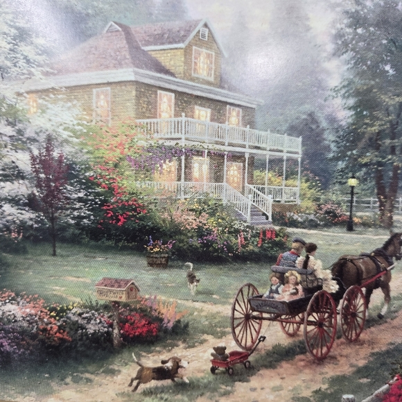 VINTAGE THOMAS KINKADE MATTED COLLECTOR'S PRINT SUNDAY AT APPLE HILL FARMHOUSE - Picture 7 of 14